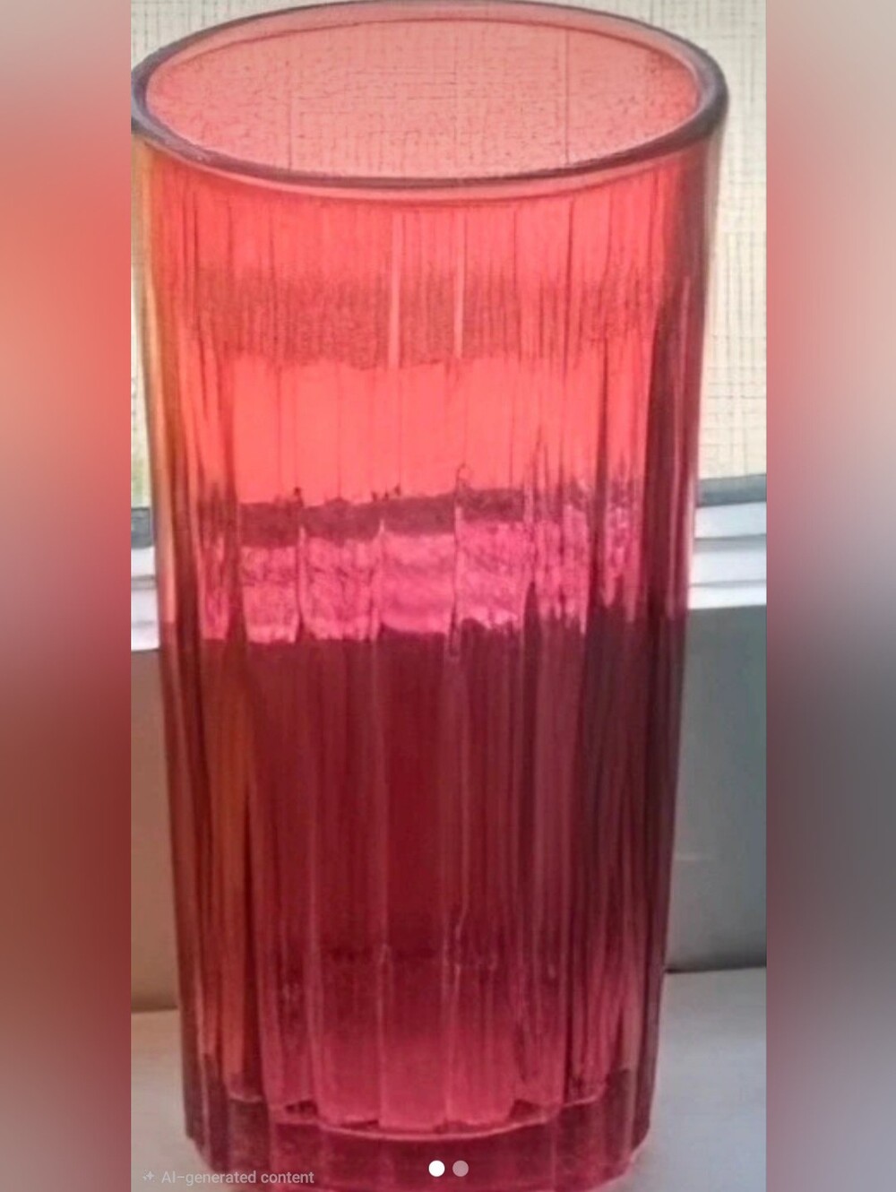 9Vintage mid-century Red/cranberry drinking glass